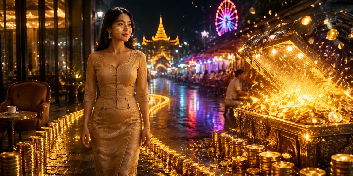 နေပြည်တော်ကာစီနို၌ ၂လုံး၃လုံးထီကို ကစားနေသော လူငယ်